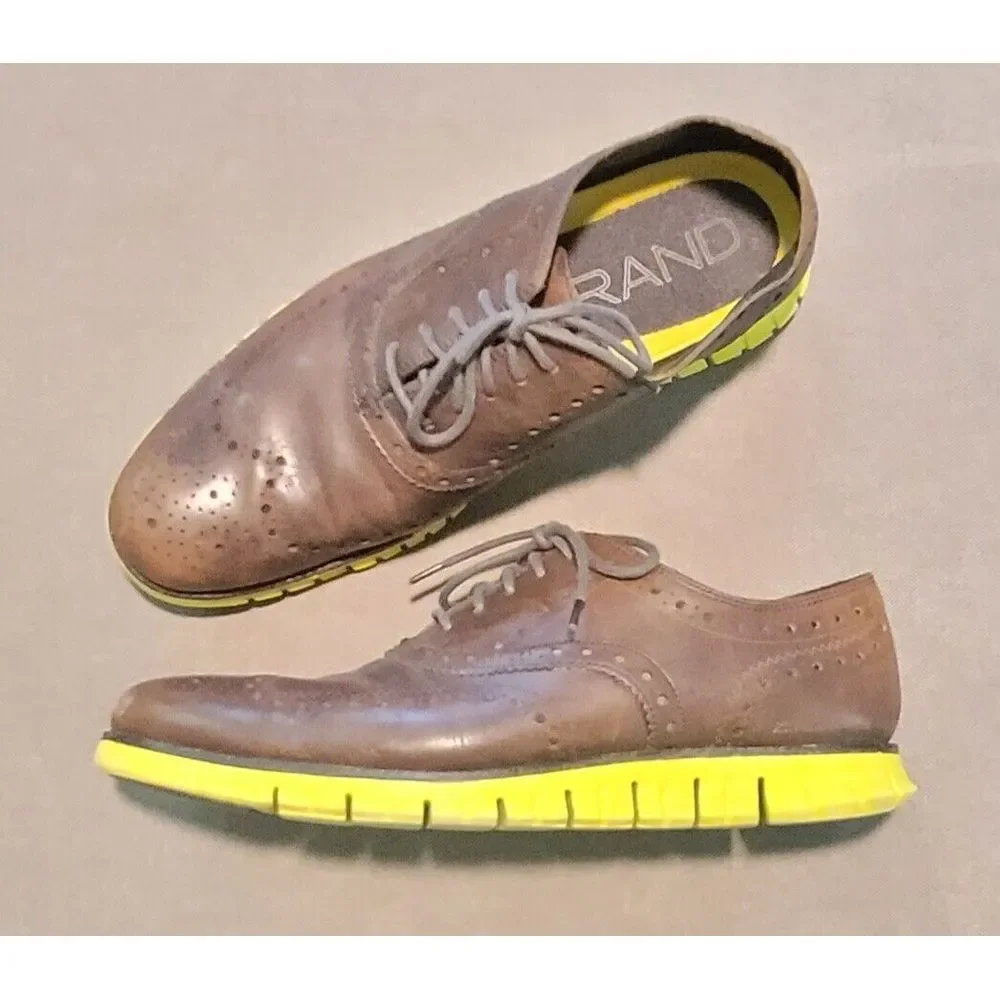 Cole Haan Men's‎ ZeroGrand Brown Wingtip Oxfords Sneakers Shoes Size 12 M